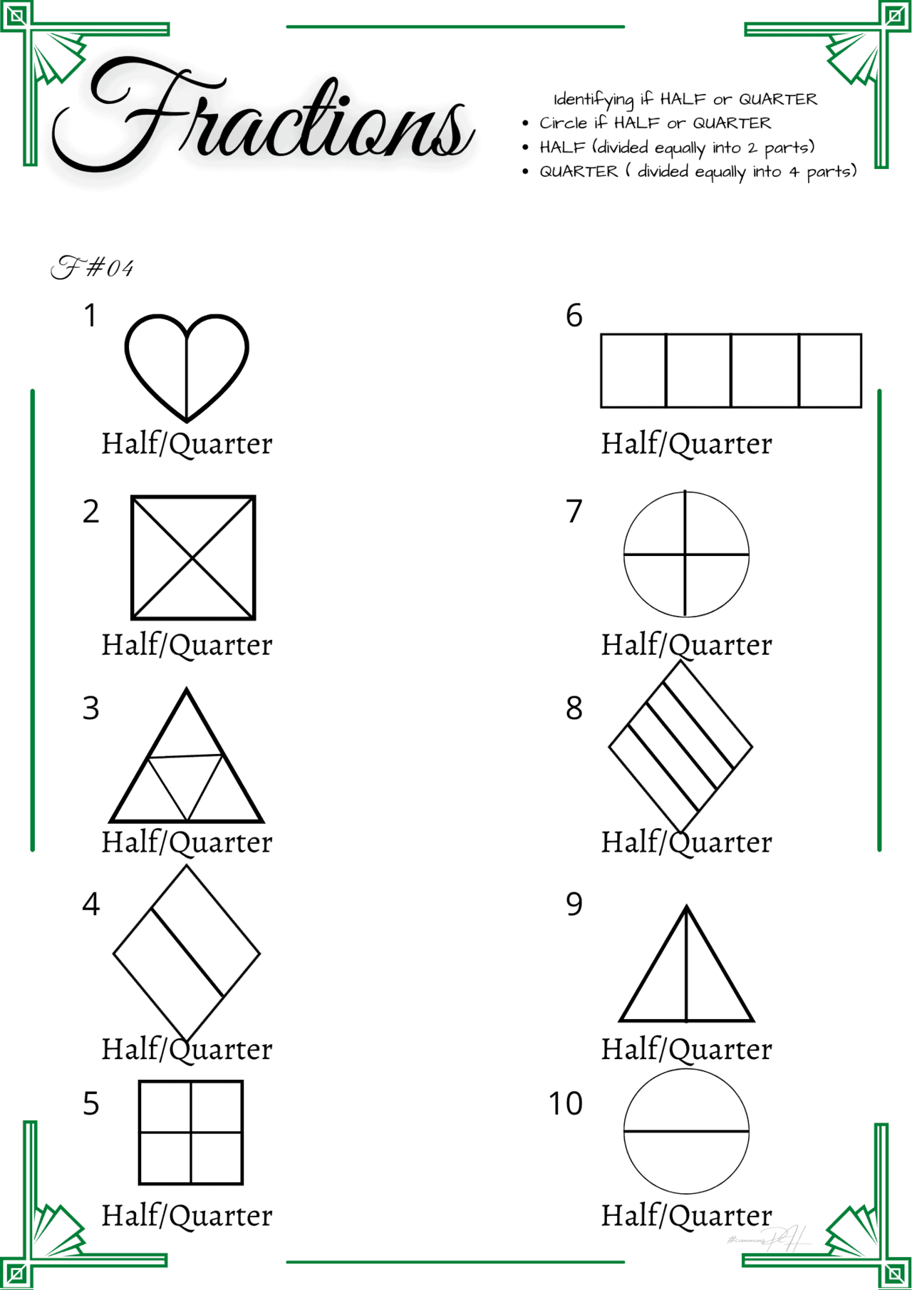 Divide Into 4 Equal Parts 3399