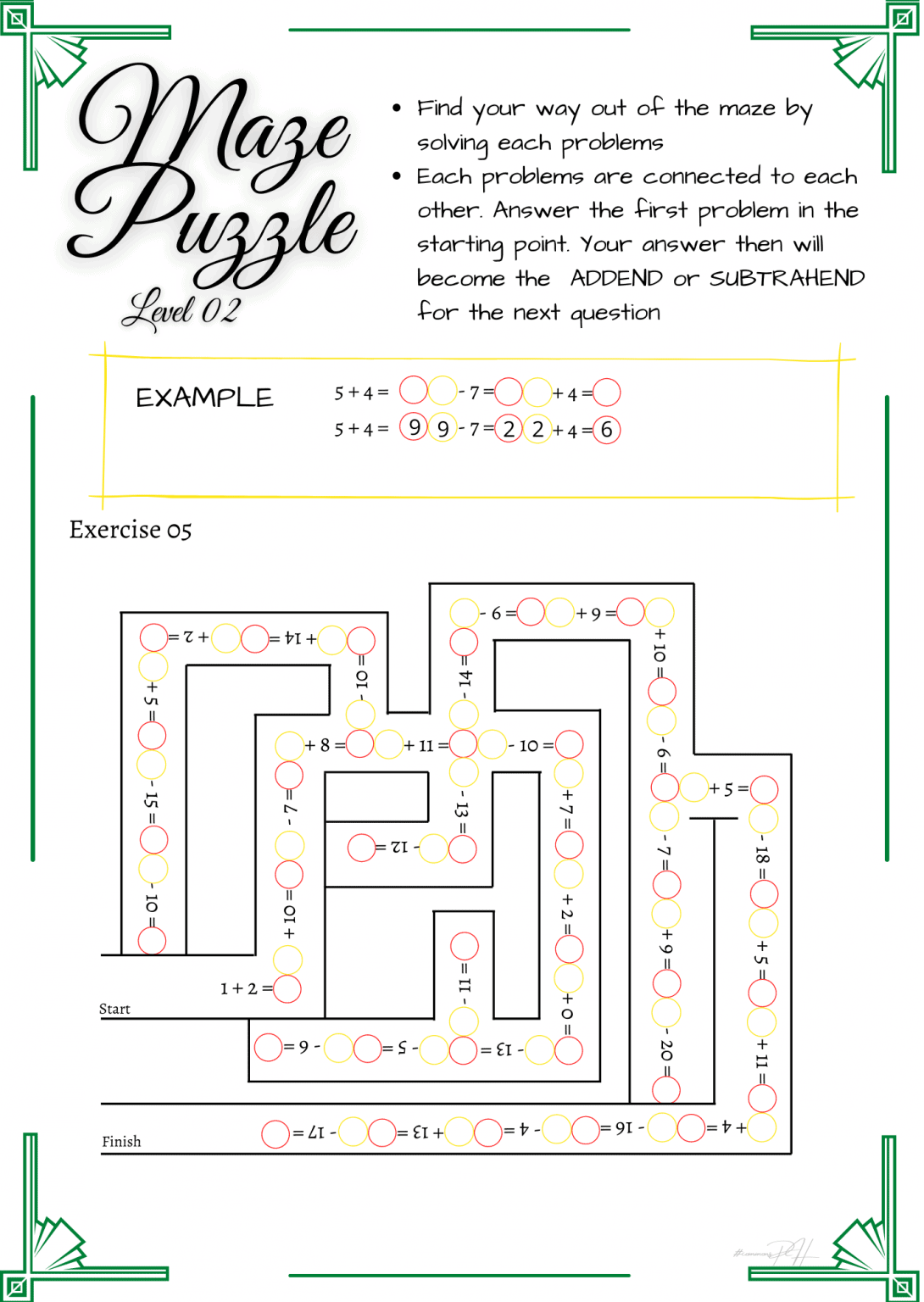 Grade 1 Maze puzzle | Addition and Subtraction