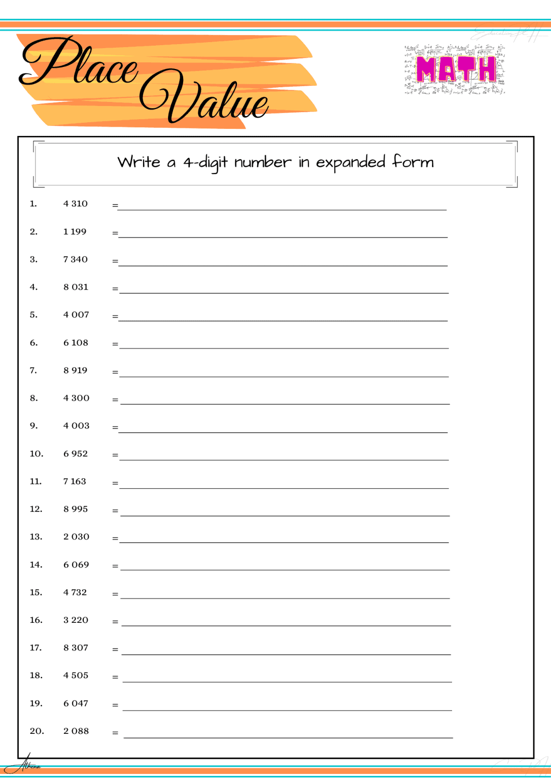 expanded form math definition 4th grade