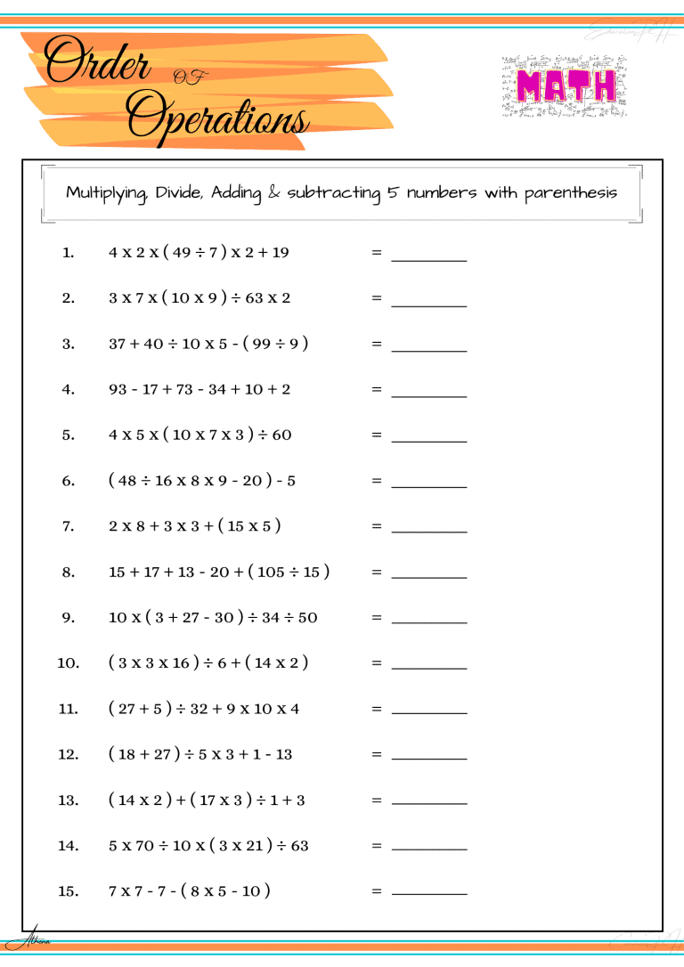 Grade 4 Math | Order of Operation III