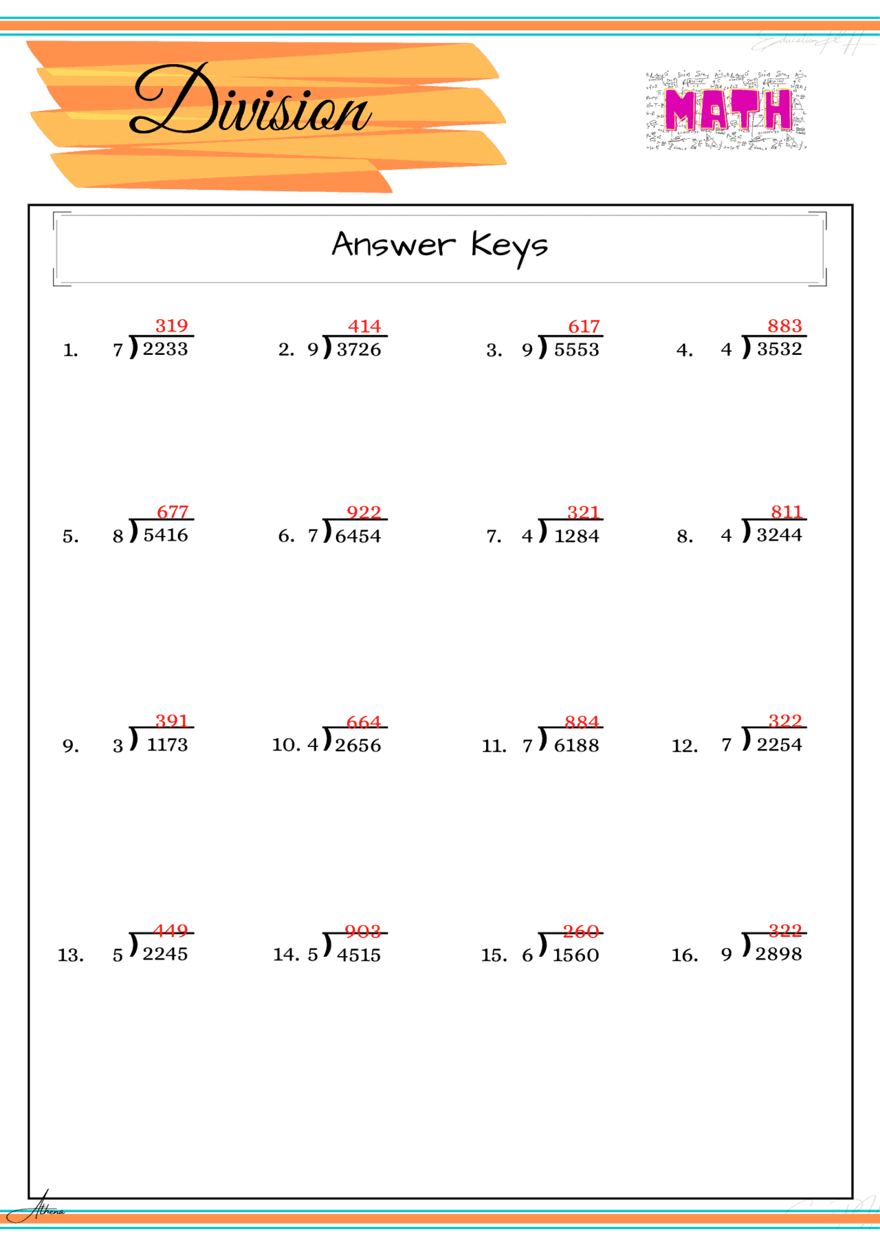 Grade 4 Math | Division VI