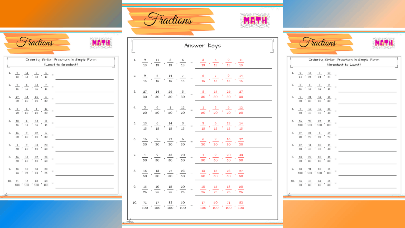 Grade 6 Math | Fraction I (Ordering Fractions)